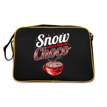 Cocoa, Snow And A Cup Of Choco For Christmas - Retro Bag - black/gold - Back