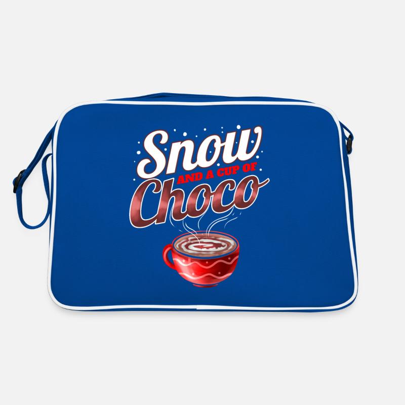Cacao, neige et une tasse de Choco pour Noël Sac Retro