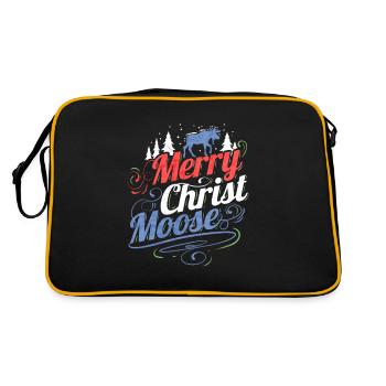 Merry Christ Moose Merry Christmas - Retro Tasche - Schwarz/Gold - Hinten