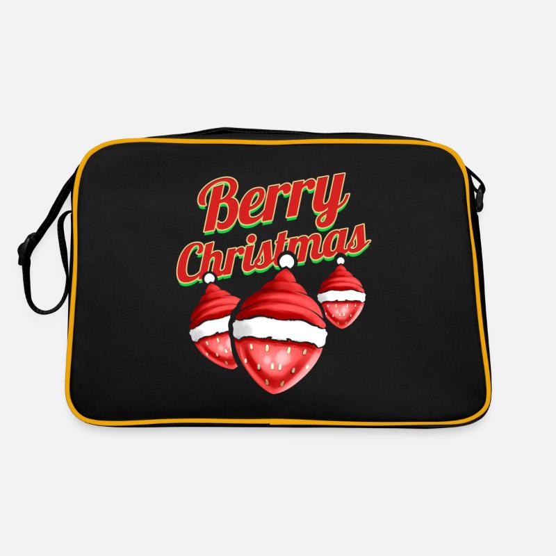 Strawberry With Santas Hat Celebrating Berry Retro Bag