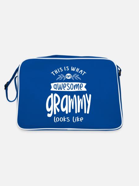 Das ist ein großartiger Grammy - Oma - Retro Tasche - Blau/Weiß - Hinten