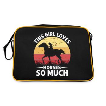 Cette fille aime tellement les chevaux - Sac Retro - noir/or - Dos
