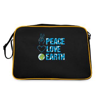 Paix Amour Sauvez notre planète Terre - Sac Retro - noir/or - Dos