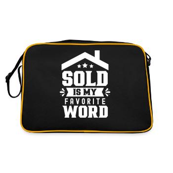 Verkauft Ist Mein Liebstes Wort Immobilienmakler - Retro Tasche - Schwarz/Gold - Hinten