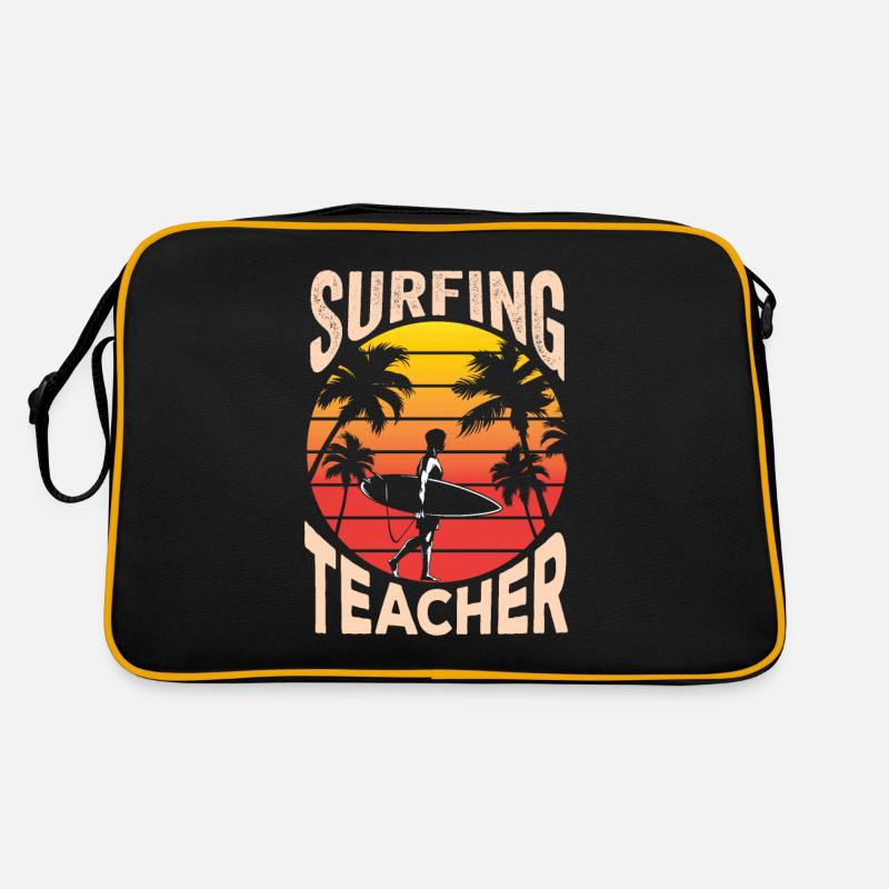 Surflehrer Surfbrett Surfing Surfen Surfer Retro Tasche