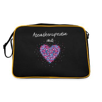 Atemtherapeutin mit Herz Sprachtherapie Logopädin - Retro Tasche - Schwarz/Gold - Hinten