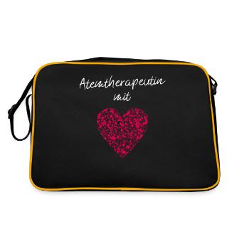Atemtherapeutin mit Herz Gesangslehrerin Gesang - Retro Tasche - Schwarz/Gold - Hinten