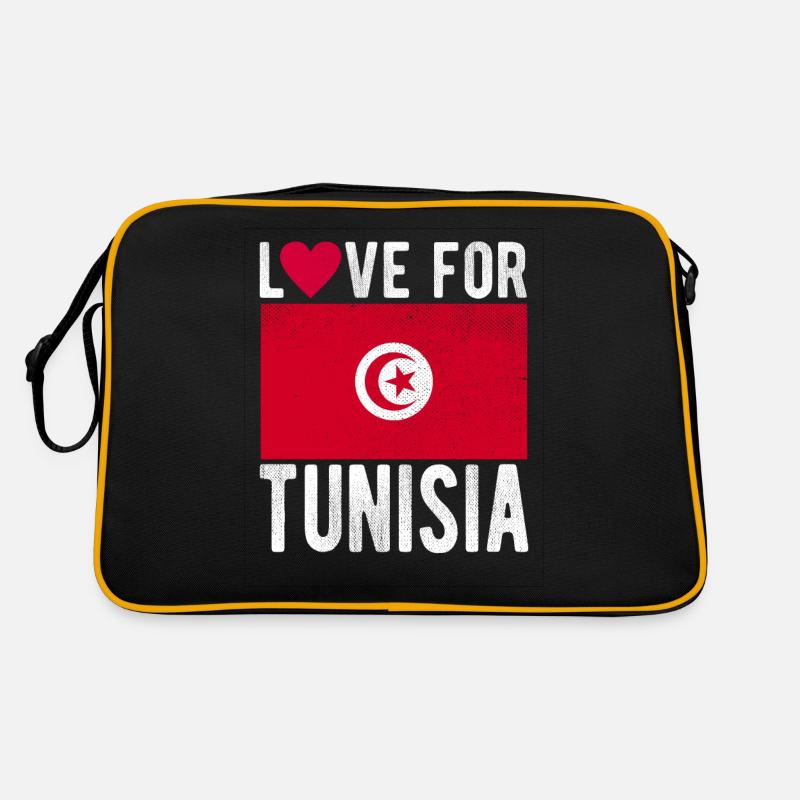Drapeau de la Tunisie - Sac Retro - noir/or