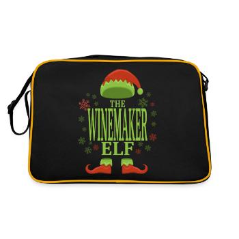 Winzer Weihnachtself - Retro Tasche - Schwarz/Gold - Hinten