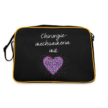 Chirurgiemechanikerin mit Herz Krankenhaus - Retro Tasche - Schwarz/Gold - Hinten
