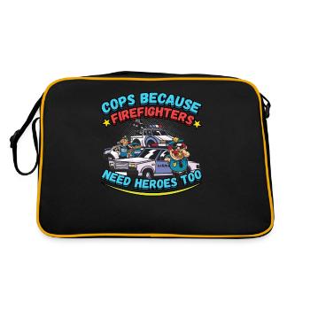 Les flics parce que les pompiers ont aussi besoin de héros - Sac Retro - noir/or - Dos