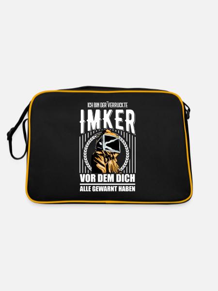 I am the crazy beekeeper Before you all - Retro Bag - black/gold - Back