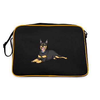 Doberman Dog - Retro Bag - black/gold - Back