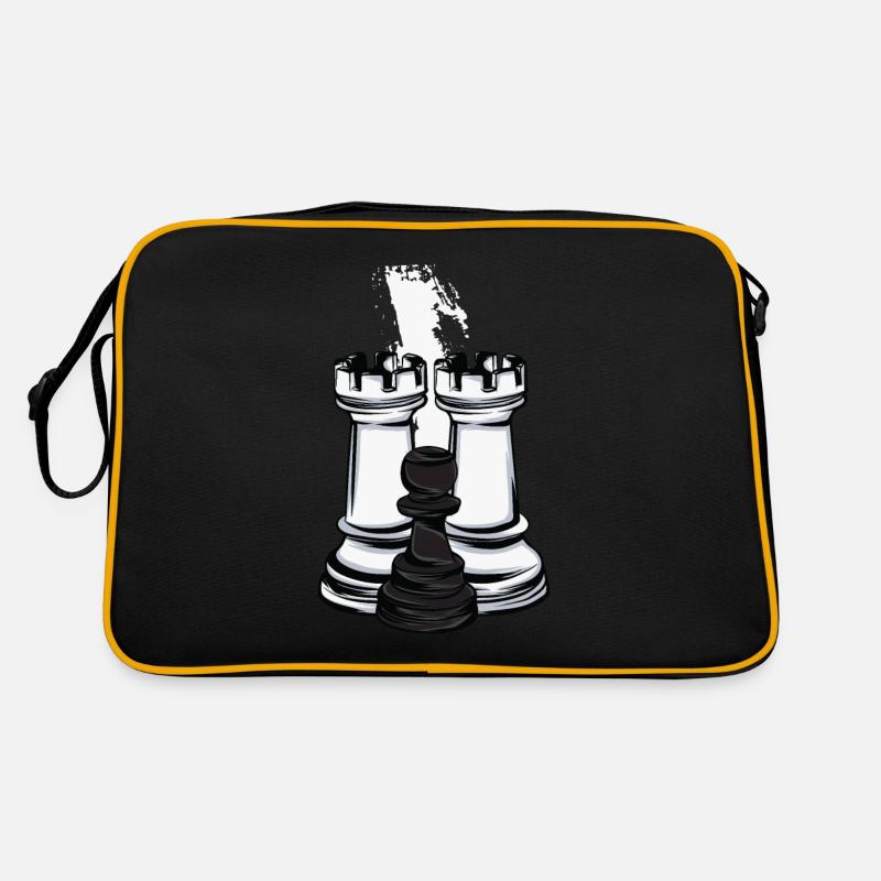 Schach Turm und Bauer Retro Tasche