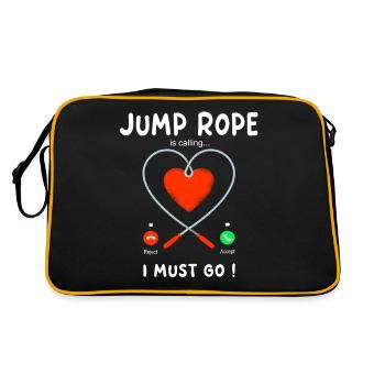 Jump Rope Calling - Seilspringen - Retro Tasche - Schwarz/Gold - Hinten
