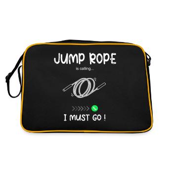 Jump Rope Calling - Seilspringen - Retro Tasche - Schwarz/Gold - Hinten