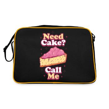 Need Cake Call Me Cake Gift - Retro Bag - black/gold - Back