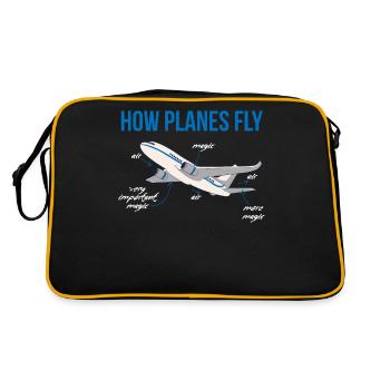Comment les avions volent un cadeau de pilote - Sac Retro - noir/or - Dos