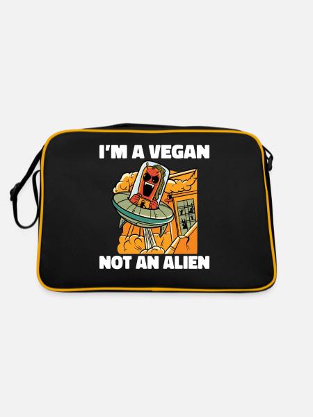 Veggie Lover Vegan Gift - Retro Bag - black/gold - Back
