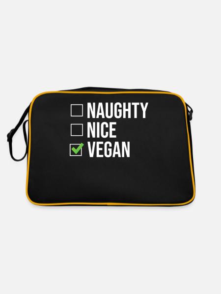 Veggie Lover Vegan Gift - Retro Bag - black/gold - Back