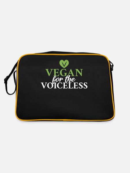 Veggie Lover Vegan Gift - Retro Bag - black/gold - Back