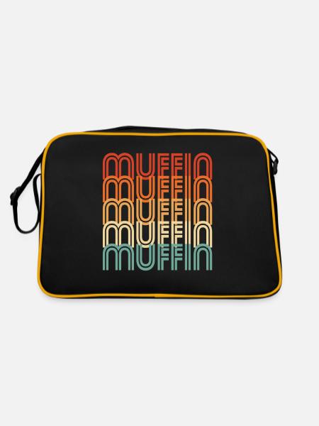 Retro Muffin - Retro Tasche - Schwarz/Gold - Hinten