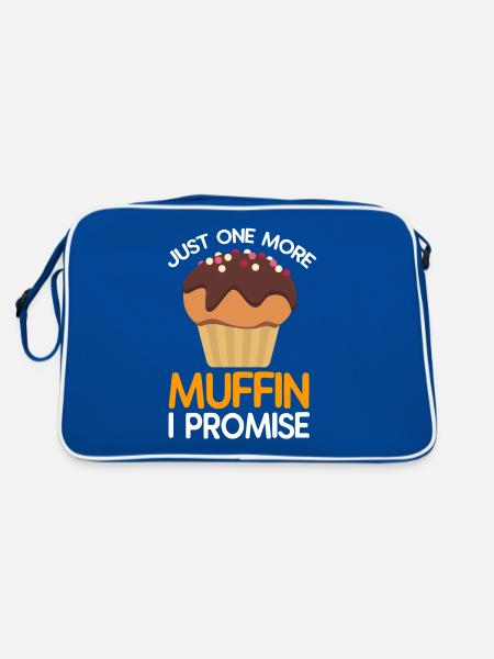 Muffin - Retro Tasche - Blau/Weiß - Hinten