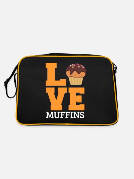Muffin - Retro Tasche - Schwarz/Gold - Hinten