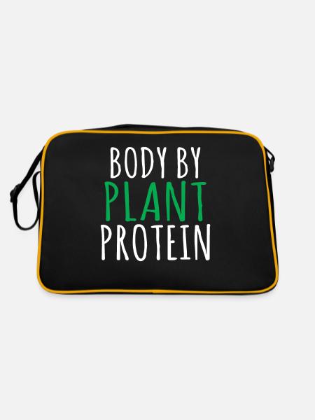 Veggie Lover Vegan Gift - Retro Bag - black/gold - Back