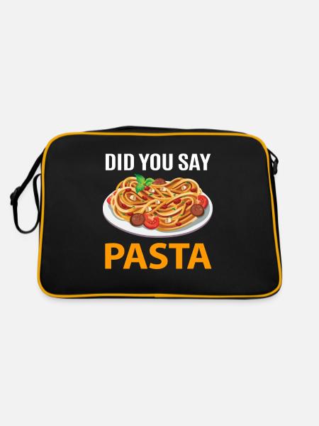 Sagten Sie Pasta? - Retro Tasche - Schwarz/Gold - Hinten
