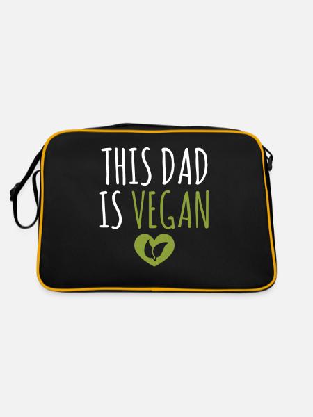 Veggie Lover Vegan Gift - Retro Bag - black/gold - Back