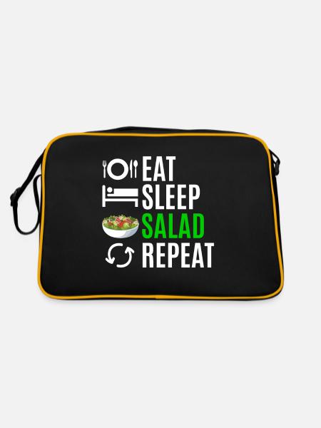 Manger de la salade de sommeil Répéter - Sac Retro - noir/or - Dos