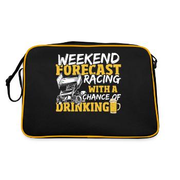 Dirt Track Rennen Dirt-Track-Rennen Rennen Track-D - Retro Tasche - Schwarz/Gold - Hinten