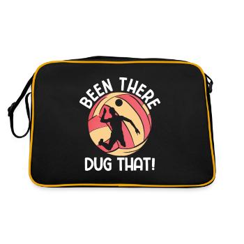 Volleyballer Spruch Für Volleyballspiel Volleyball - Retro Tasche - Schwarz/Gold - Hinten