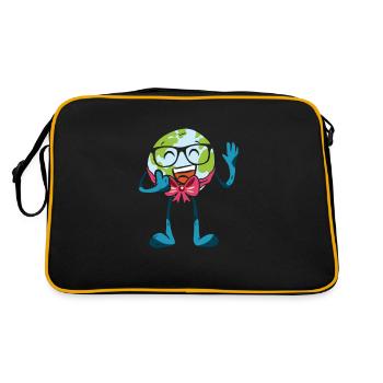 Paix Amour Sauvez notre planète Terre - Sac Retro - noir/or - Dos