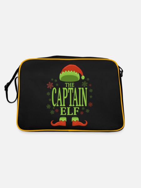 Captain Christmas Elf - Retro Bag - black/gold - Back