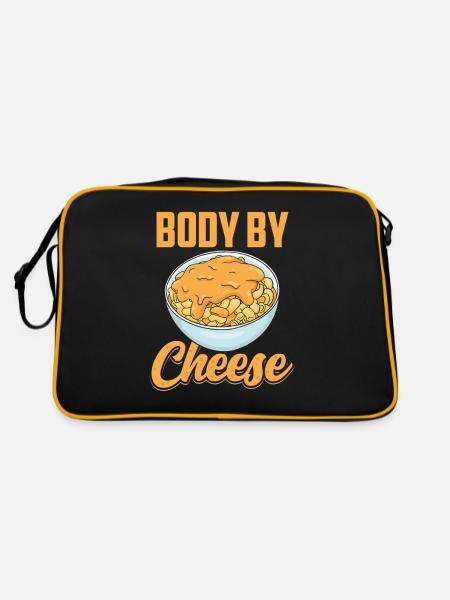 Body of Cheese Lovers Sayings Love Sweet - Retro Bag - black/gold - Back