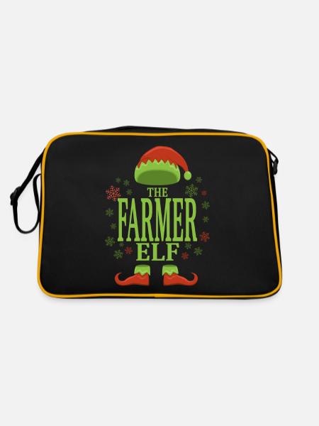 Farmer Christmas Elf - Retro Bag - black/gold - Back