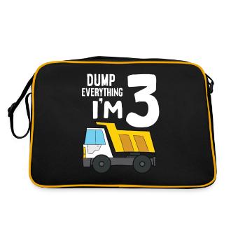 Dump Truck 3rd Birthday Dump Everything I'm 3 - Retro Bag - black/gold - Back