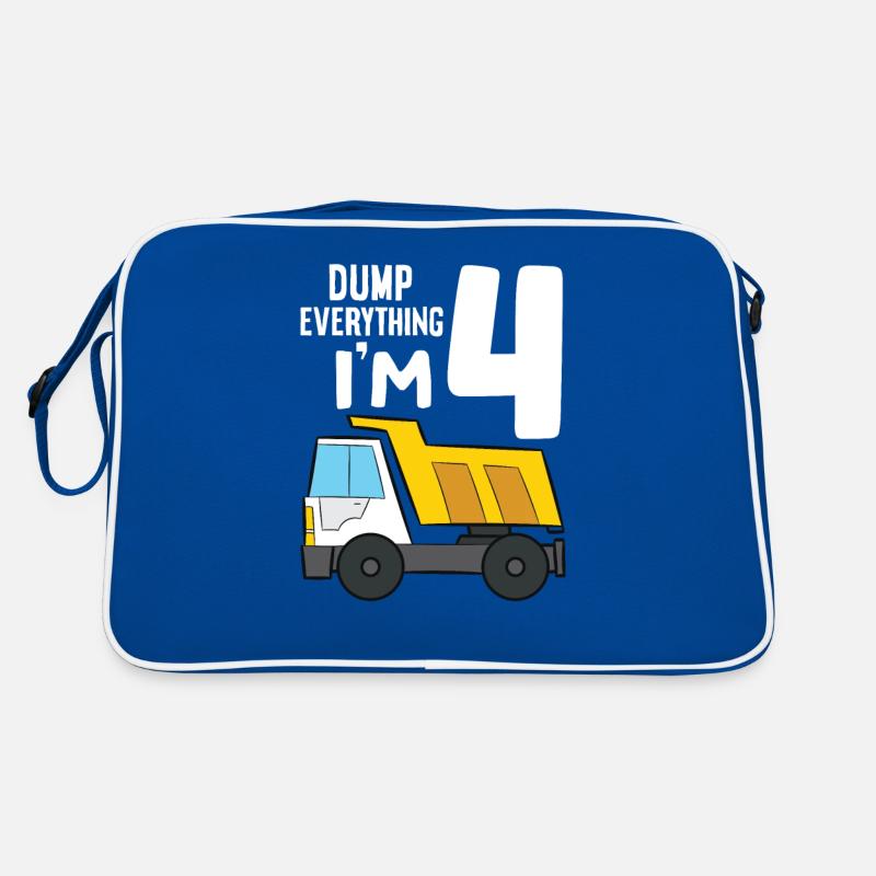 Dump Truck 4th Birthday Dump Everything I'm 4 Retro Tasche