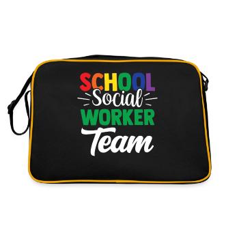 Équipe de travailleurs sociaux en milieu scolaire École de travail social - Sac Retro - noir/or - Dos