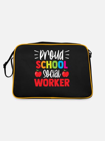 Fier travailleur social scolaire Travail social scolaire - Sac Retro - noir/or - Dos