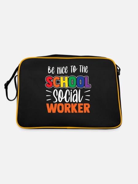 Soyez gentil avec l’école de profession de travailleur social - Sac Retro - noir/or - Dos