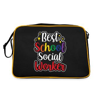Meilleur travailleur social scolaire Travailleur social scolaire - Sac Retro - noir/or - Dos