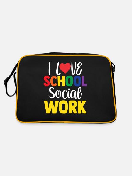 I love school social work school social workers - Retro Bag - black/gold - Back