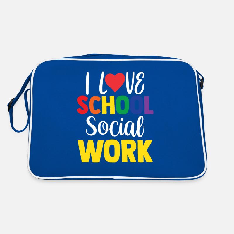 Ich Liebe Schulsozialarbeit Schulsozialarbeiter Retro Tasche