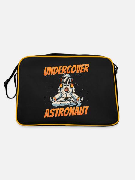 Undercover Astronaut Rocket Astronomy Space - Retro Bag - black/gold - Back