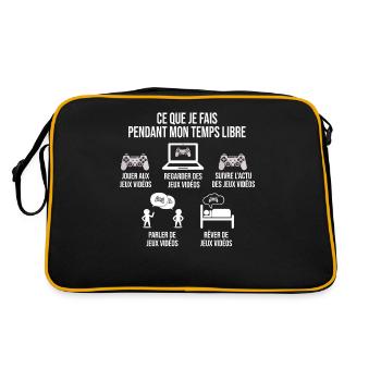 Jeux Vidéo Temps Libre Humour Cadeau Ado Gamer - Sac Retro - noir/or - Dos