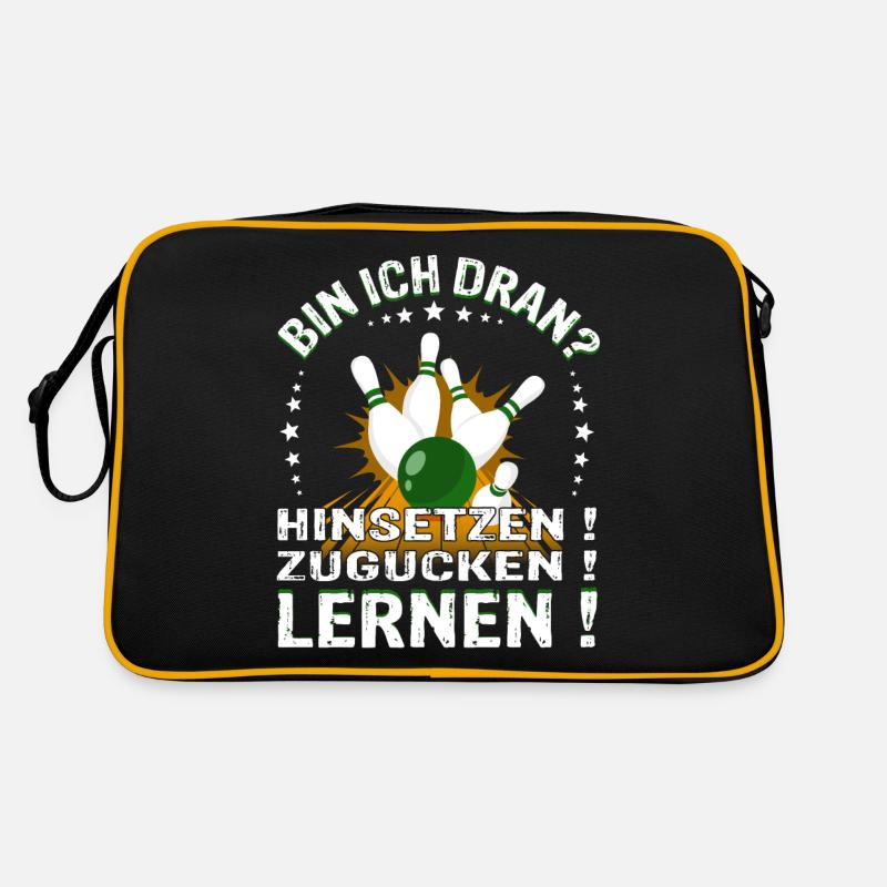 "Bin ich Dran?" Kegelspieler Kegler Retro Tasche