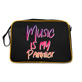 Music Is My Painkiller - Retro Tasche - Schwarz/Gold - Hinten